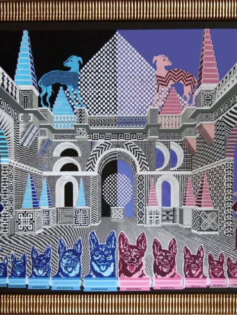 Pedro Friedeberg Etica y Naturaleza obra original 2013 acrilico tinta papel algodon arte mexicano gran formato