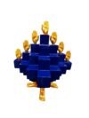 Pedro Friedeberg escultura Cruz Cubica azul manos doradas pies surrealismo geometrico