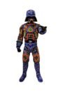 Escultura Darth Vader Star Wars monumental 80cm intervenida arte huichol cuentas vidrio azul naranja Rick Wolfryd